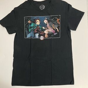 Black Graphic T-Shirt with Anime Design